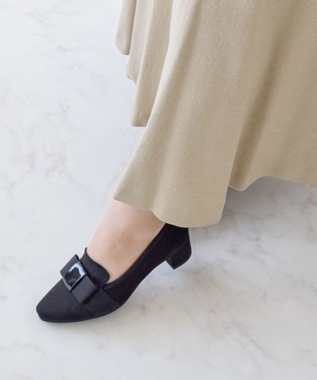 Bridget Birkin ＜3E＞【Bridget Birkin Walk】オペラリボンヒールウォーキングパンプス ブラックスウェード