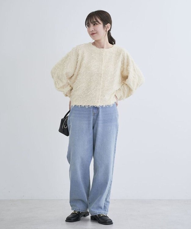 Green Parks フリンジニットカーディガン Off White