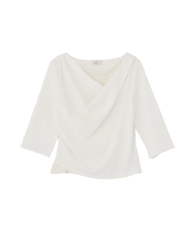 earth music&ecology レースレイヤードドレーププルオーバー Off White