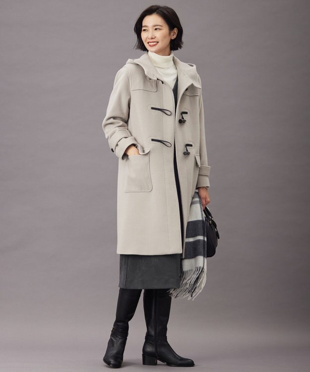 J.PRESS LADIES Jackal 140s ソフトメルトン ダッフルコート ベージュ系