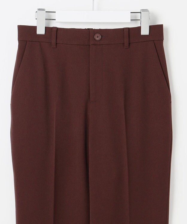 自由区 L 【19号サイズまで展開】TRギャバ裏起毛テーパード パンツ ボルドー