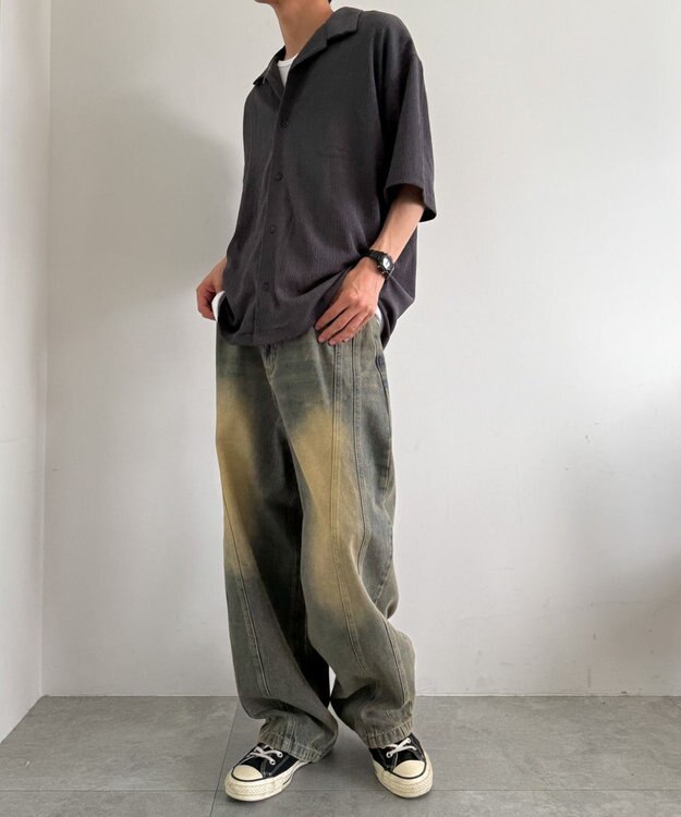 WEGO アンサンブルサッカーシャツ(SS) ブラック中濃色