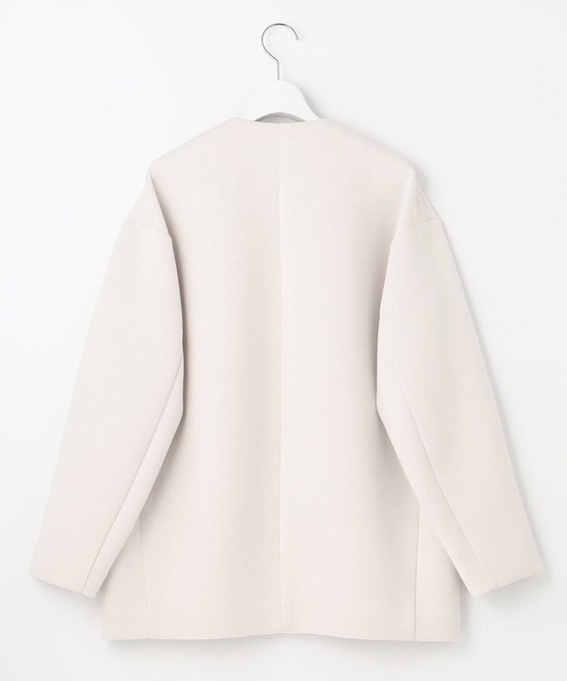 UNFILO 【洗える/シワになりにくい】ダブルフェイスジャージー　ノーカラー エクリュ