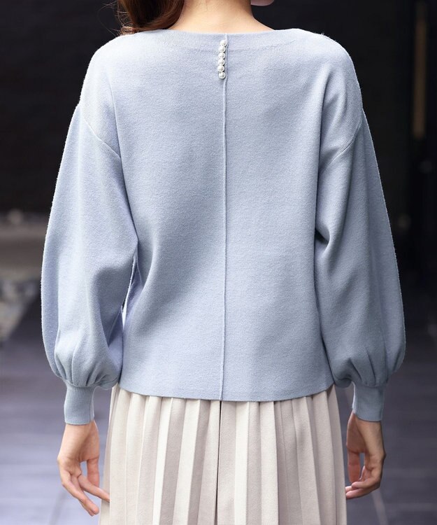 Tiaclasse 【安田美沙子さん着用・新色追加・洗える】ボリュームパフスリーブニット サックス