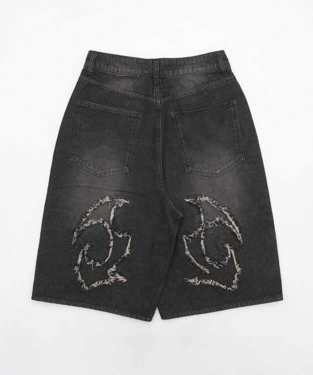 WEGO スーパーバギーフリンジデニムショーツ 柄2