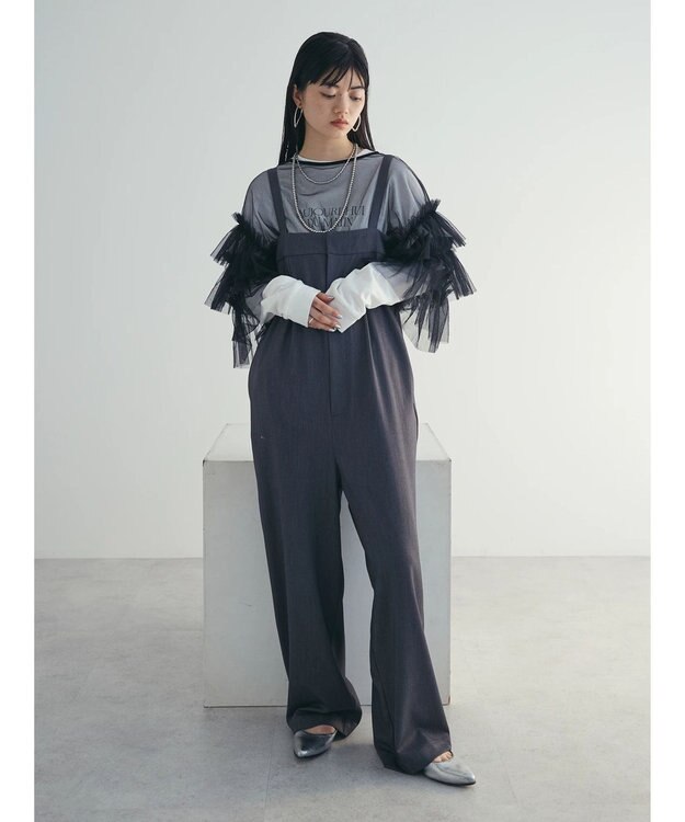 Green Parks armonia. ハイライズドサロペットパンツ Charcoal Gray