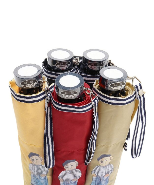 MOONBAT POLO RALPH LAUREN 折りたたみ傘 無地×フレンチベア 軽量 イエロー