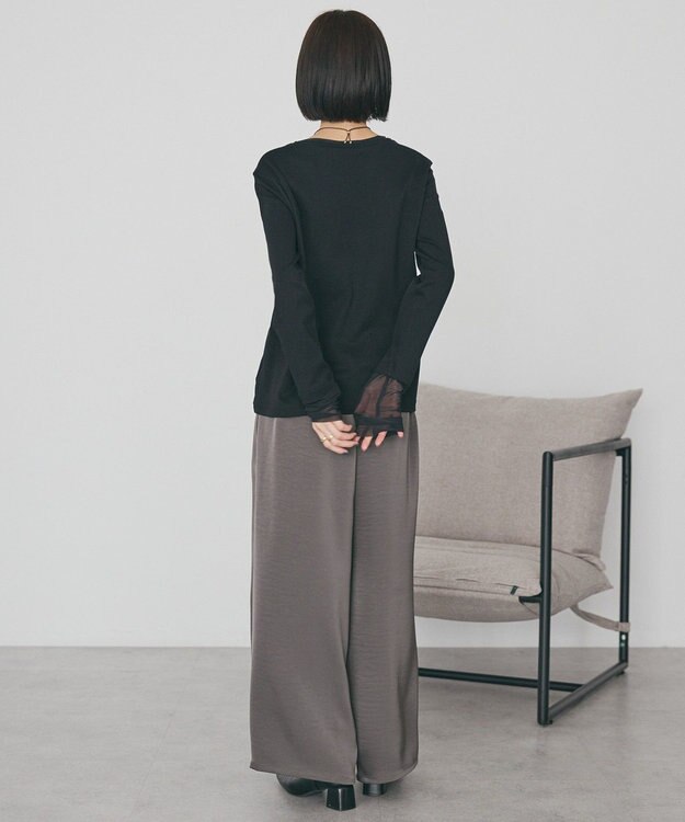 AMERICAN HOLIC 袖チュールレイヤードプルオーバー Black