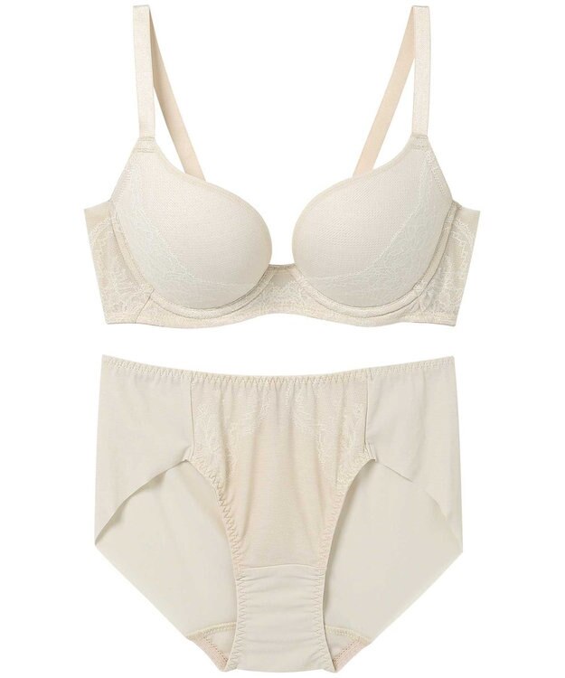 AMPHI ブラジャー ショーツセット モールドカップ 谷間をつくる 脇～背中の段差ができにくい 【ブラショーツセット】 ブラ ショーツ BCC301 アンフィ／ワコール アイボリー