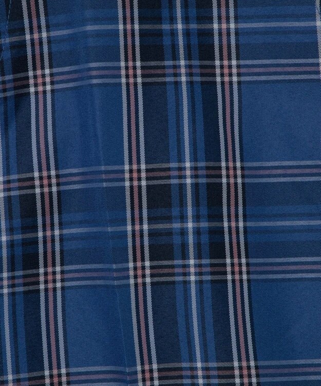 WEGO 【SCHOOLITEM】メンズスクールチェックセミワイドスラックス ブルーチェック2