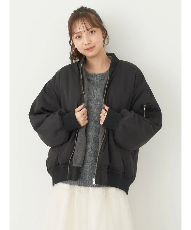 earth music&ecology リバーシブルＭＡー１ Black