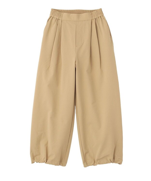 Green Parks サッカー裾ドロストワイドパンツ Beige