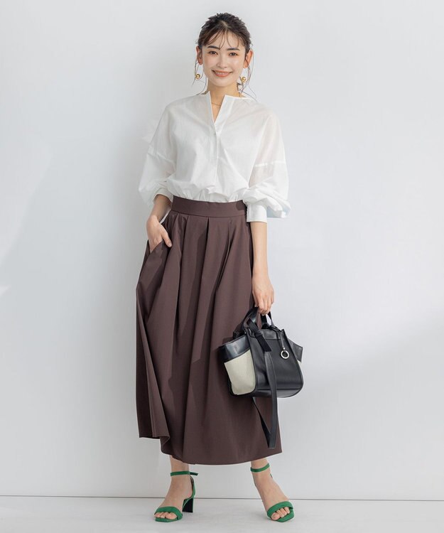 組曲 【弱撥水機能・UVケア】ライトナイロンストレッチ パンツ ブラウン系