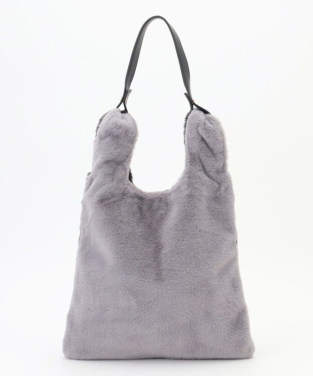 ANY 2WAYバイカラーファーバッグ グレー