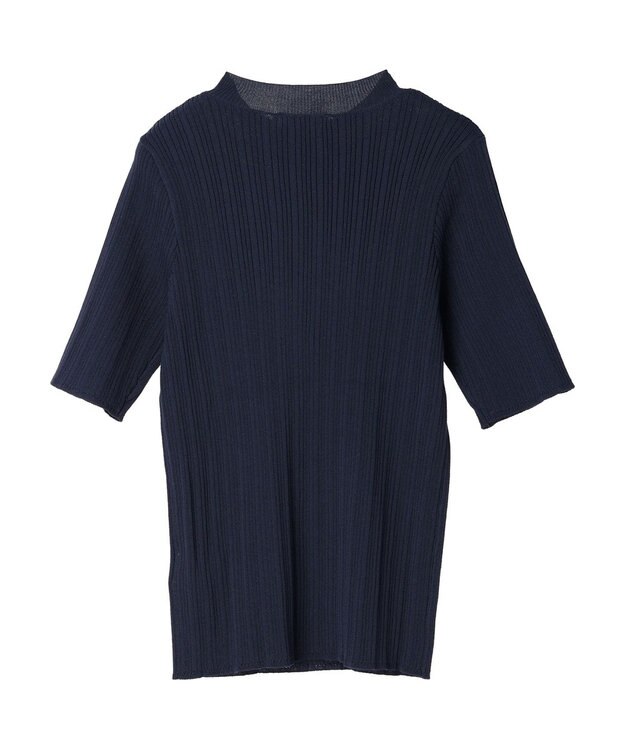 earth music&ecology ショルダーボタンリブニットプルオーバー Dark Navy