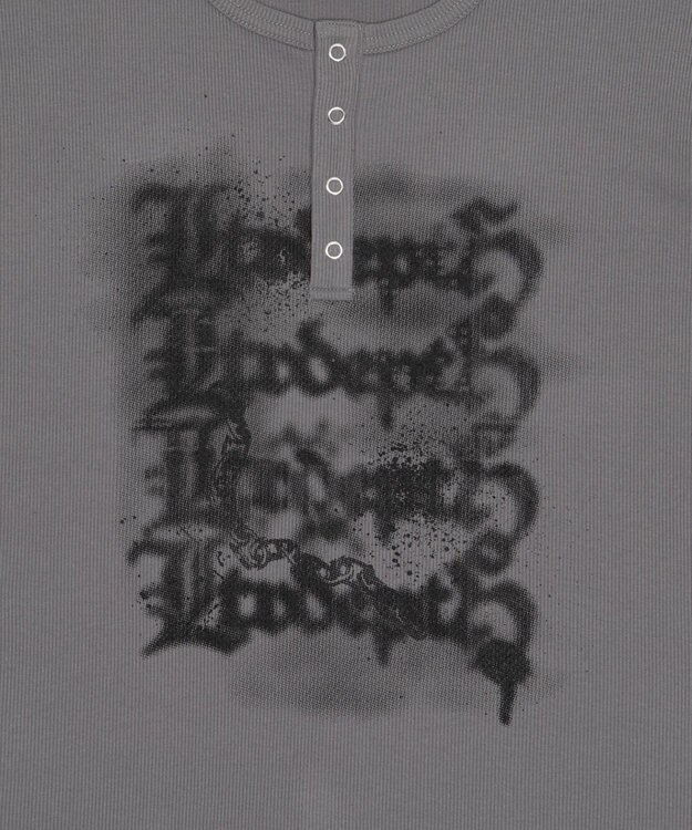 WEGO 【ユニセックス着用ITEM】グラフィックヘンリーネックT（SS） グレー