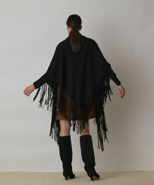 GRACE CONTINENTAL フリンジストール ブラック