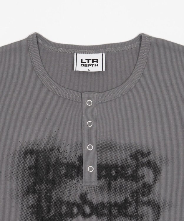 WEGO 【ユニセックス着用ITEM】グラフィックヘンリーネックT（SS） グレー