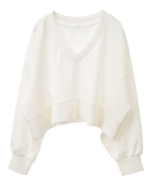 Green Parks ショート丈Ｖネックポンチプルオーバー White