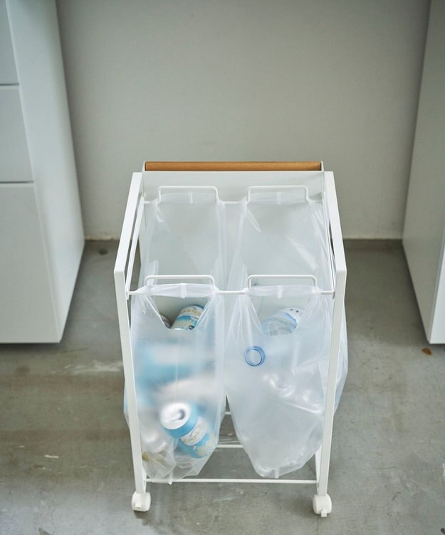 tower 目隠し分別ダストワゴン トスカ 2分別  ホワイト ホワイト