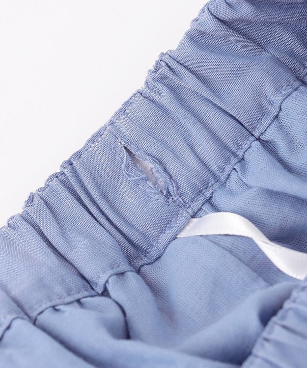 ANY KIDS フラワー 刺繍 キュロット デニムブルー