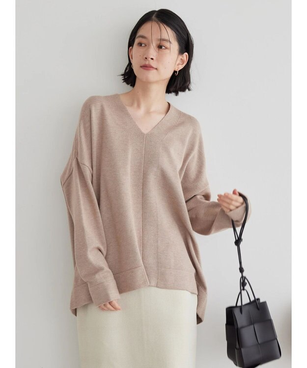 AMERICAN HOLIC バイパチＶネックニットプルオーバー Beige Mixture