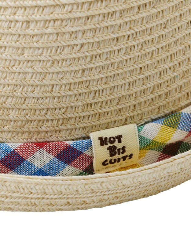 MIKI HOUSE HOT BISCUITS 【44-48cm】 麦わら風 くまみみ ハット ベージュ