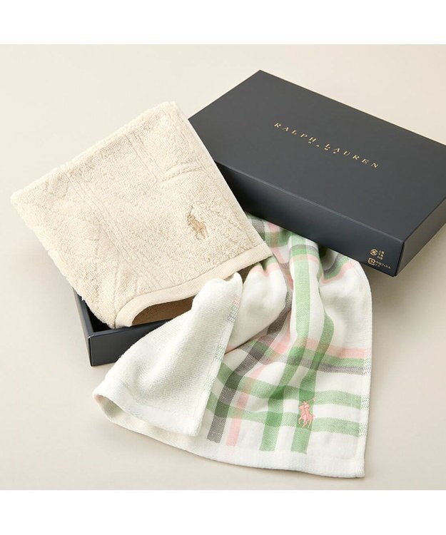 PRESENTERS ROOM POLO RALPH LAUREN HOME(ポロ ラルフ ローレン ホーム) / ESTELLA PLAID ウォッシュタオルギフトセット(SAGE) -