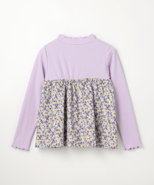 ANY KIDS ドッキング花柄カットソー ラベンダー