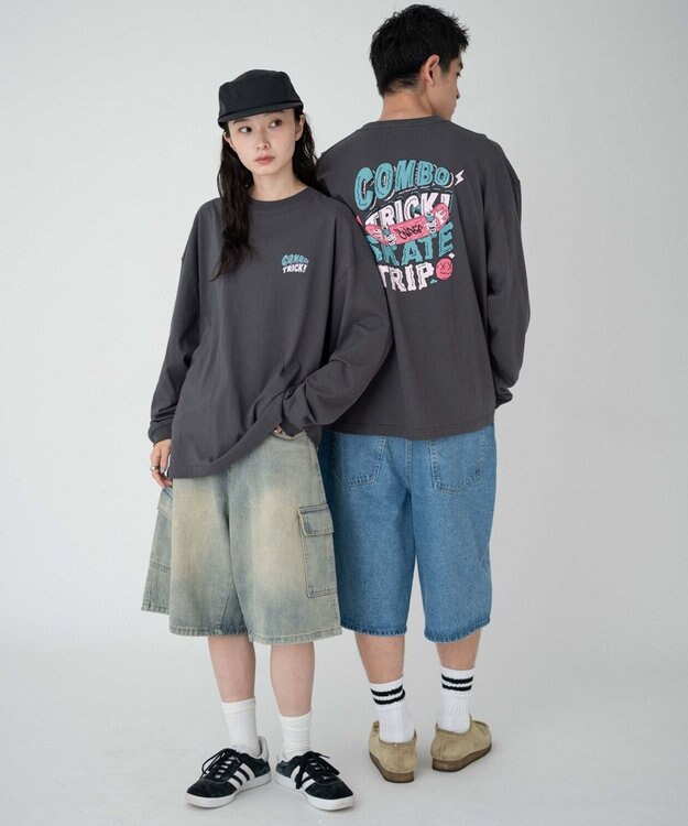 WEGO 【ユニセックス着用ITEM/MLサイズ展開】アソートグラフィックT（LS） 柄4