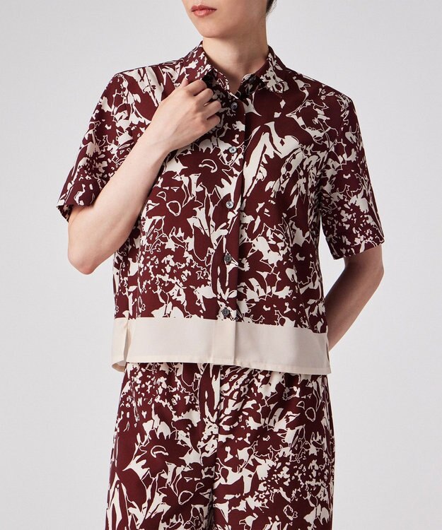 Paul Smith Avant Garden 半袖ブラウス ダークレッド
