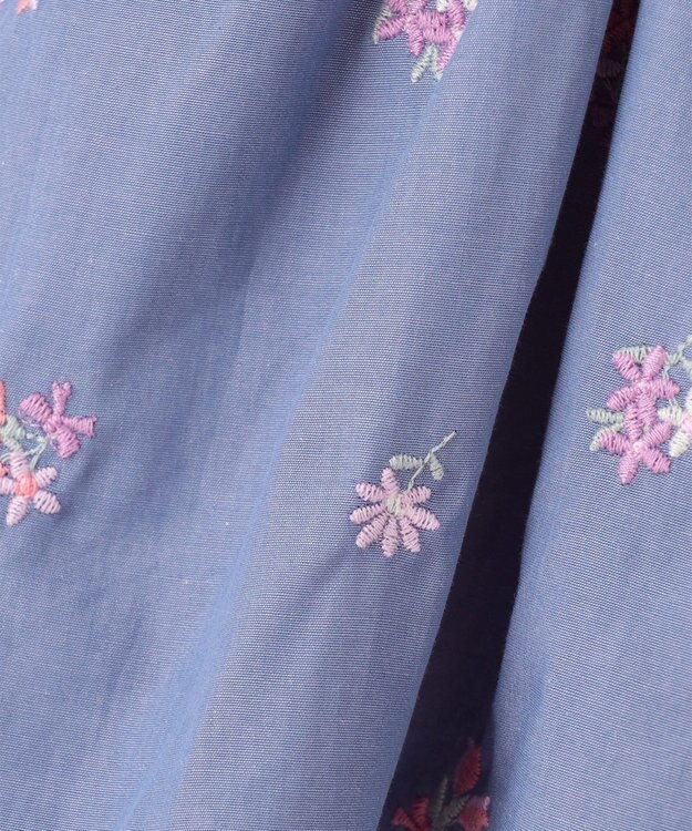 ANY KIDS フラワー 刺繍 キュロット デニムブルー