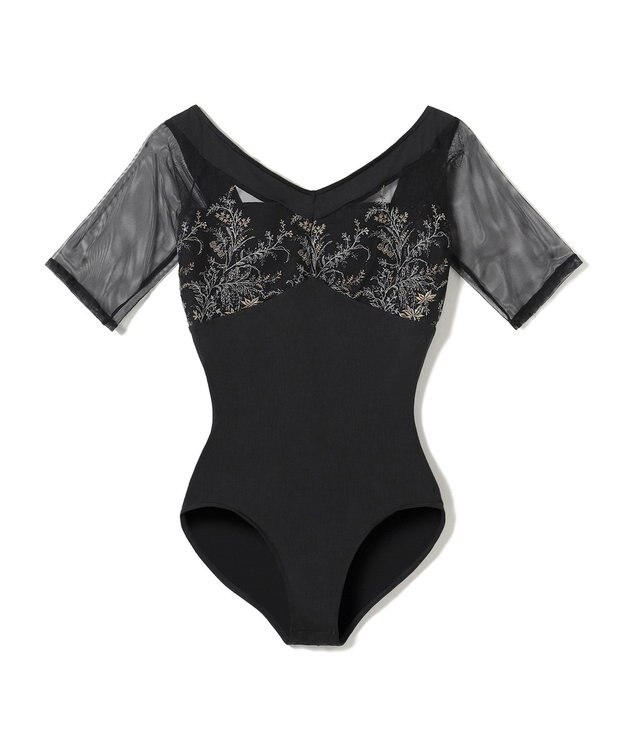 Chacott ハーフスリーブレオタード ブラック