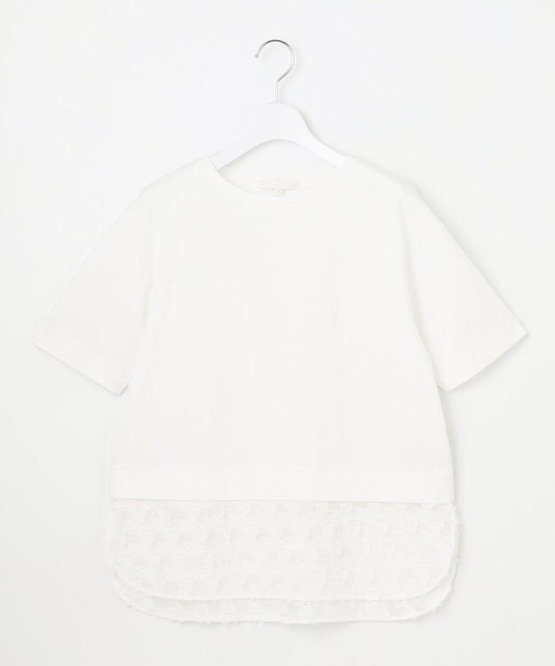 自由区 【カタログ掲載】ジャカードコンビジャージー カットソー オフホワイト