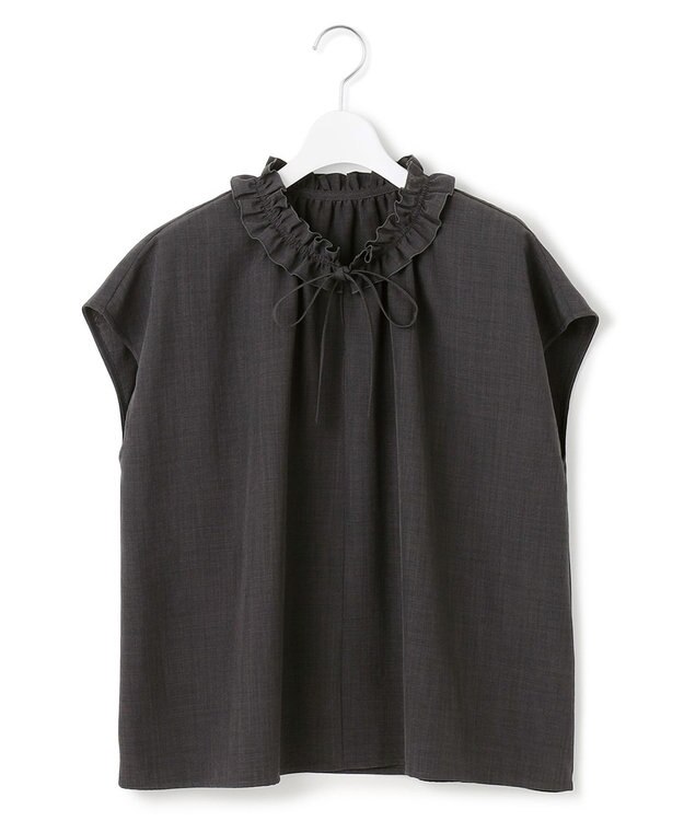 23区 【WEB&一部店舗限定】ライトタンブラー ギャザー フリル ブラウス グレー系