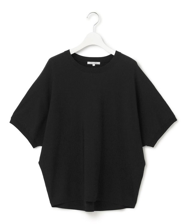 23区 【洗える】レーヨンポリエステルストレッチ ドルマン ニット ブラック系