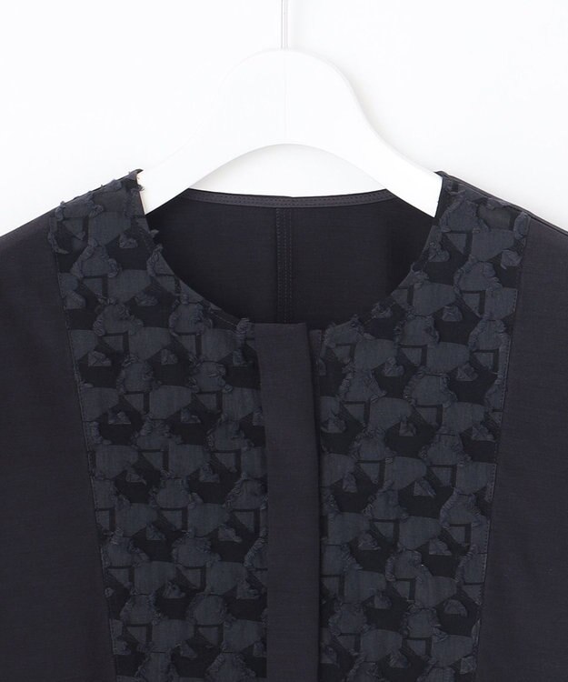 自由区 S シアージオメトリックジャカードプルオーバー ブラウス ネイビー