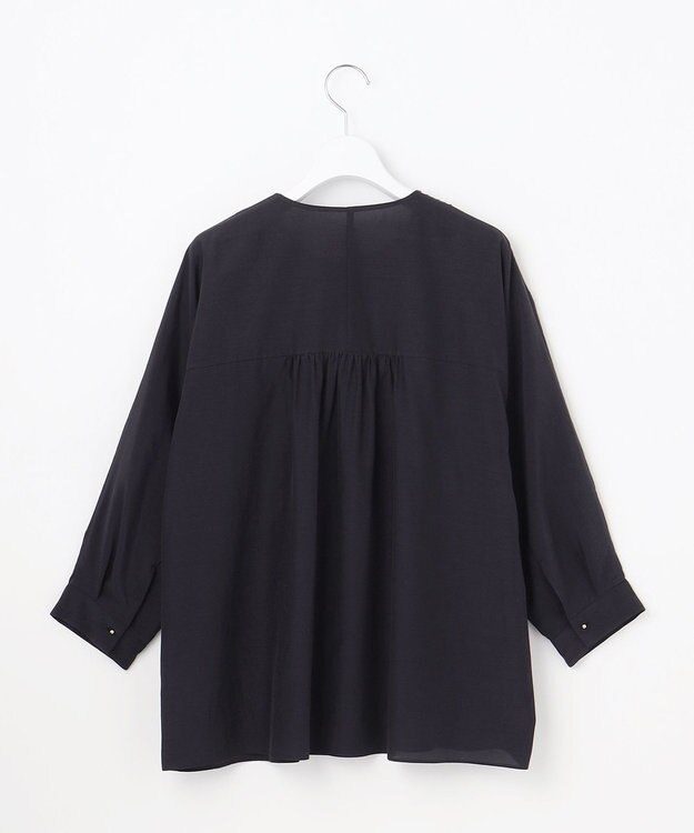 自由区 S シアージオメトリックジャカードプルオーバー ブラウス ネイビー