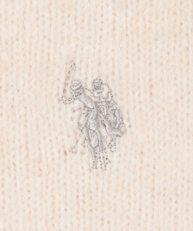 WEGO 【WEB限定/25年秋冬新作】別注USPOLO微起毛カーデ ホワイトアイボリー