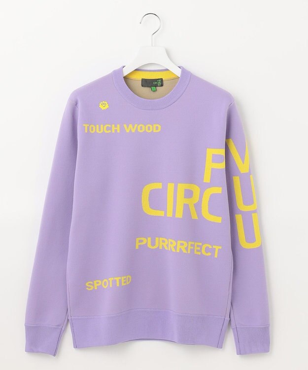 PW CIRCULUS 【MEN】【洗える/イージーケア】ロゴ カラーニット ラベンダー