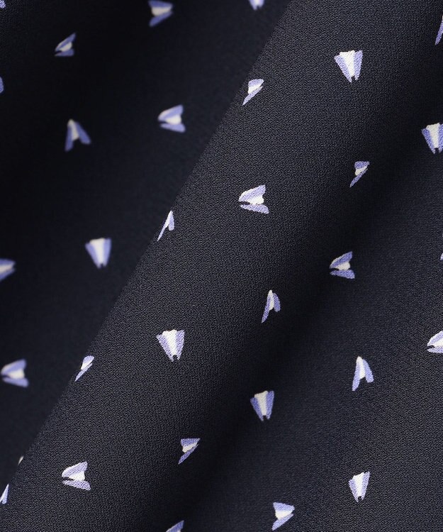 23区 L 【洗える】トライアングルプリント スカート ネイビープリント