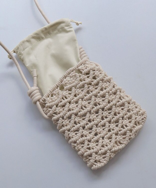 Tiaclasse マクラメショルダーバッグ エクリュ