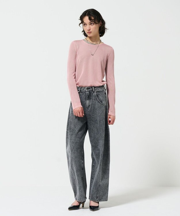 GRACE CONTINENTAL シアークルーニットトップ ピンク