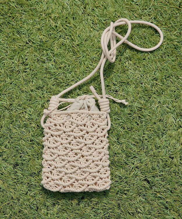 Tiaclasse マクラメショルダーバッグ エクリュ