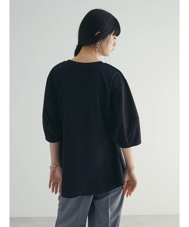 Green Parks armonia. ペプラム切替トップス Black