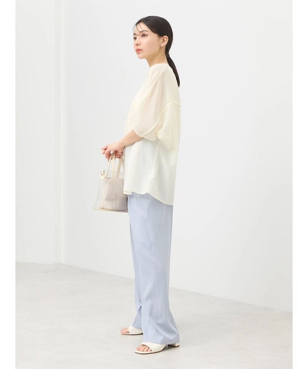 earth music&ecology リラックスストレートパンツ Grayish Blue