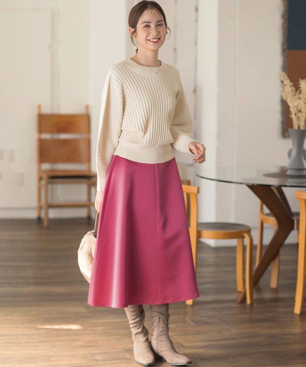 組曲 【手洗い可】ELENAスパンコールドルマン ニット アイボリー系