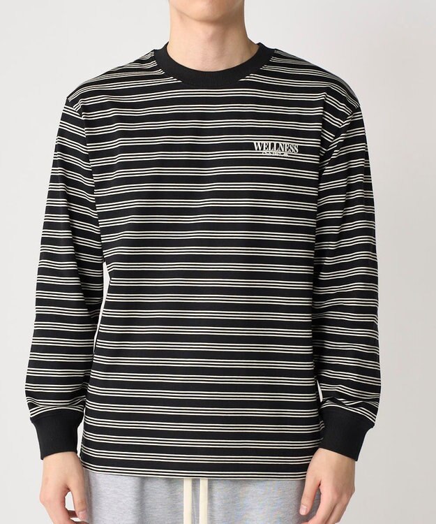 OP／FILA 【Kappa】ウェルネスクラブボーダーロンT ブラック