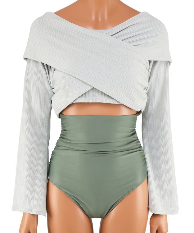 San-ai Resort（三愛水着楽園） 【SALE】トップス付き3点セット水着　9M　【San-ai Resort（サンアイリゾート）】 グリーン