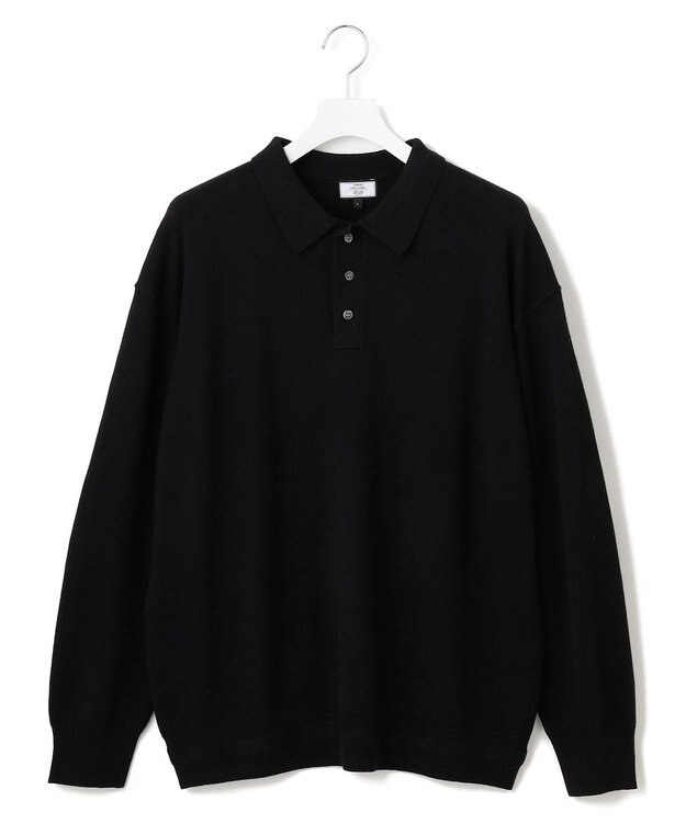 J.PRESS YORK STREET 【UNISEX】ANTI PILLING WOOL ニットポロシャツ ブラック系